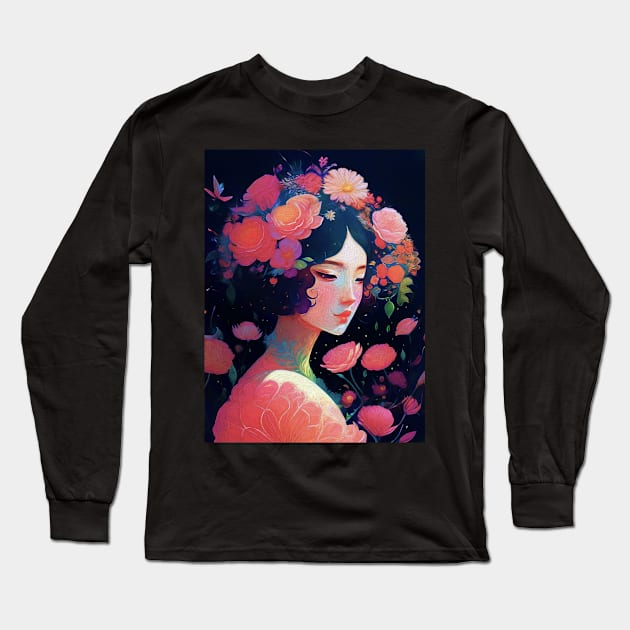 Spring Girl Long Sleeve T-Shirt by Mr.PopArts